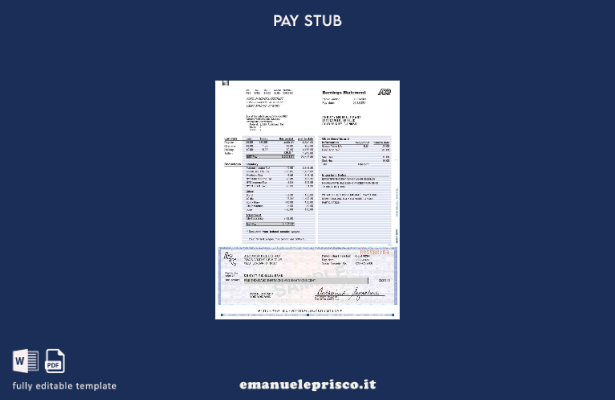 modello di dichiarazione degli utili ADP in stile verificato (). 1